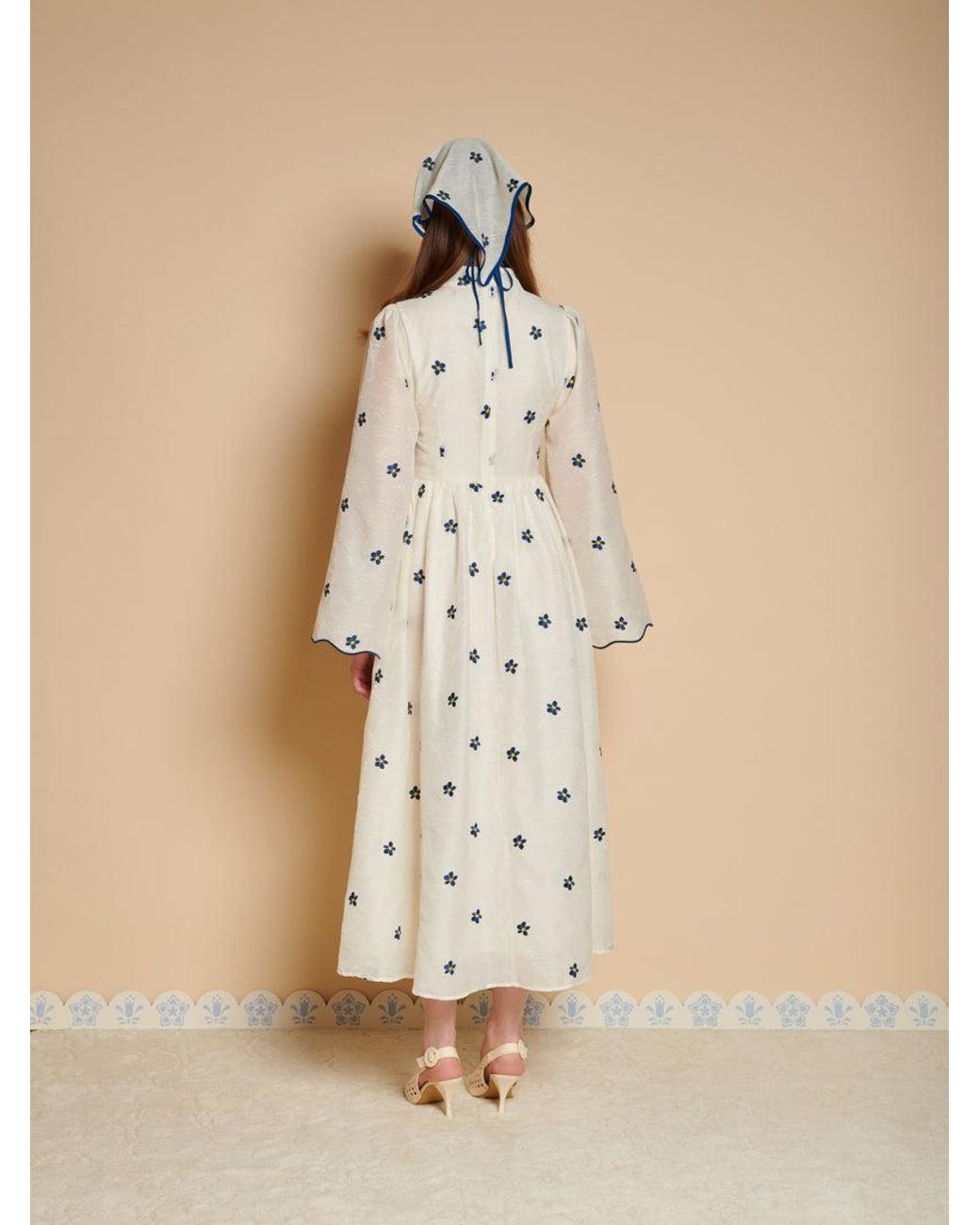 Sister Jane Natural Livia Embroidered Midi Dress