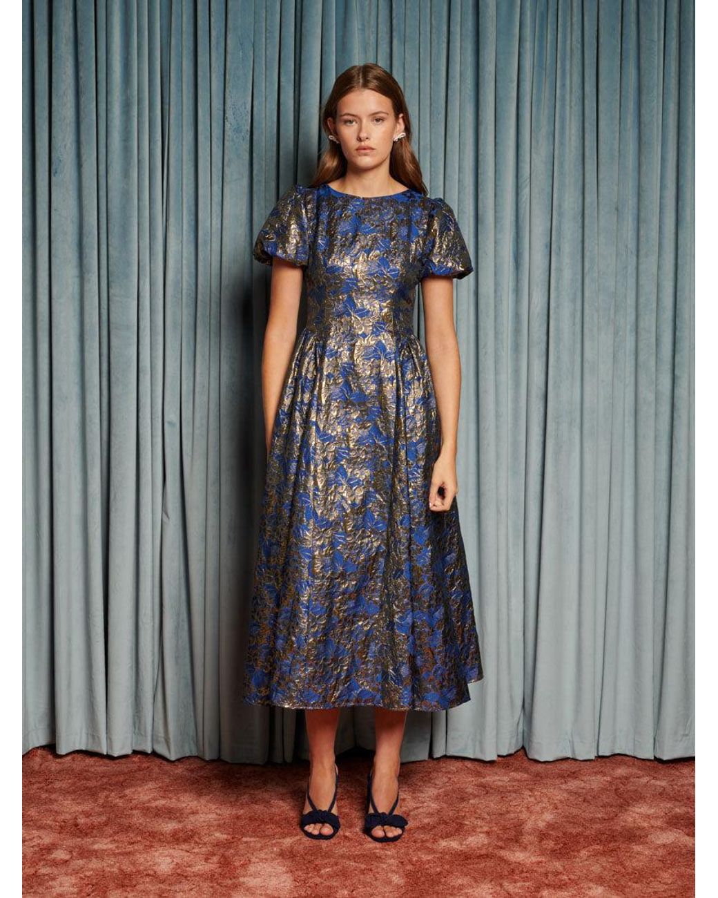 Sister Jane Gray Matinee Jacquard Midi Dress
