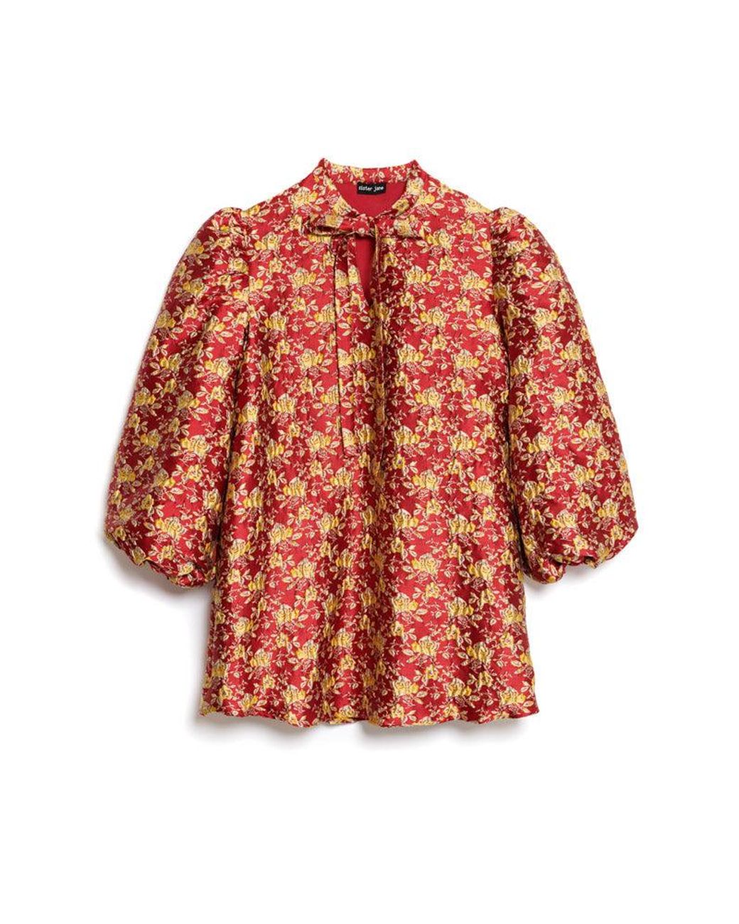 Sister Jane Red Odyssey Jacquard Mini Dress