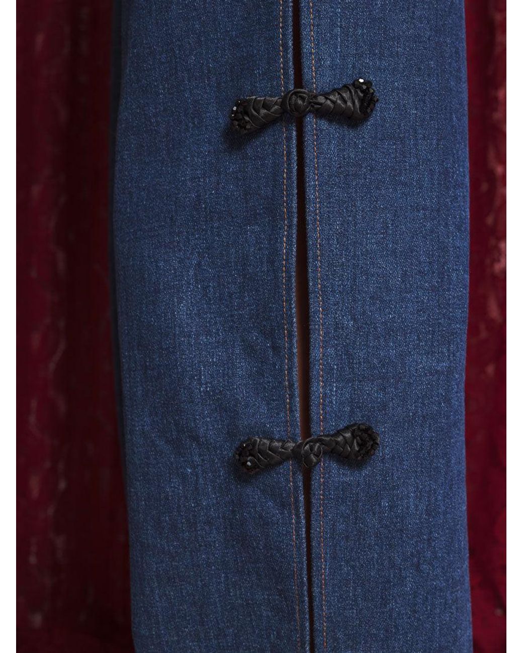 Sister Jane Blue Celeste Frog Trim Jeans