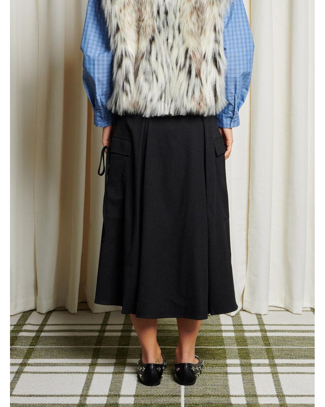 Sister Jane Blue Ghospell Fia Pleated Midi Skirt