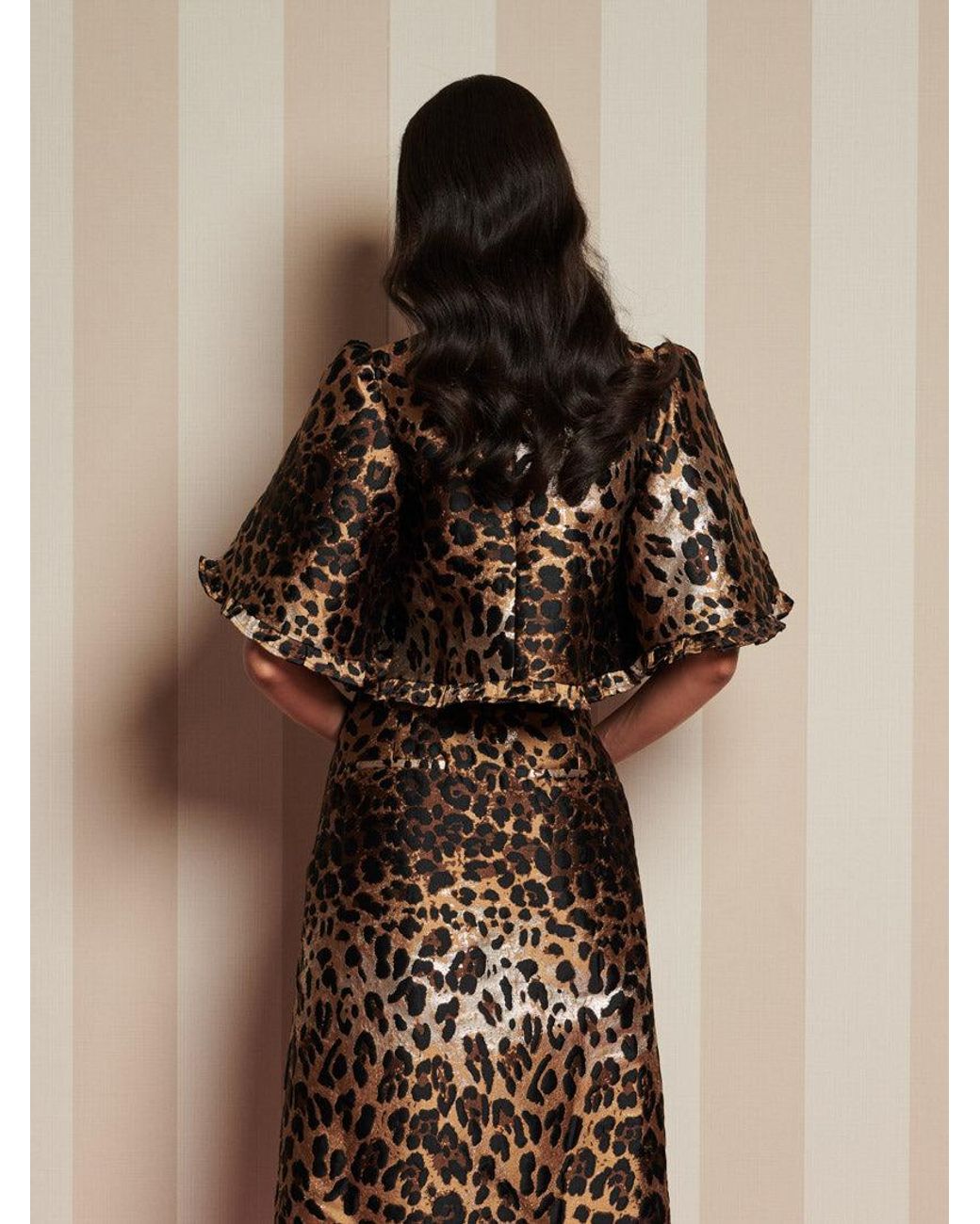 Sister Jane Brown Suite Leopard Jacquard Top
