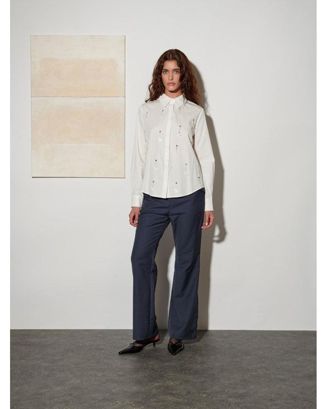 Sister Jane White Ghospell Augusta Embellished Shirt