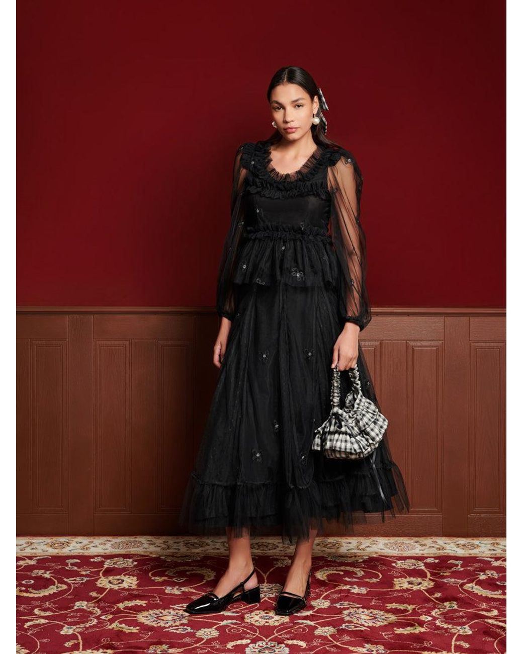 Sister Jane Red Dream Voyage Tulle Top