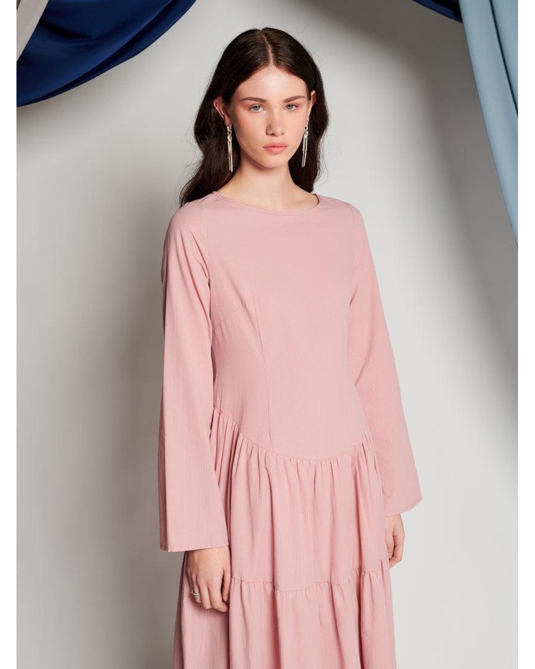 Sister Jane Pink Ghospell Iona Tiered Midi Dress