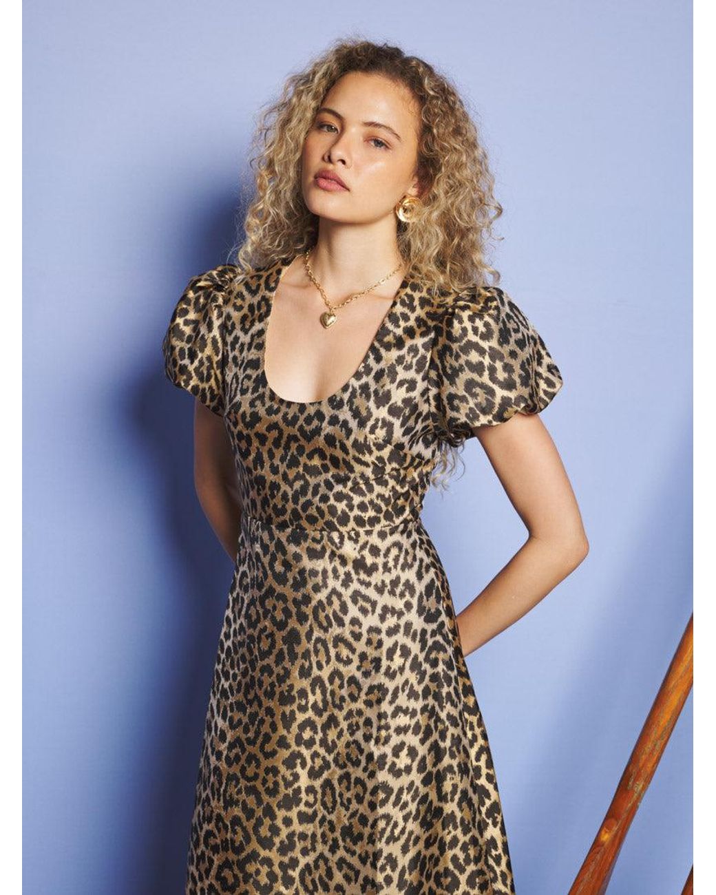 Sister Jane Blue Brooke Jacquard Midi Dress