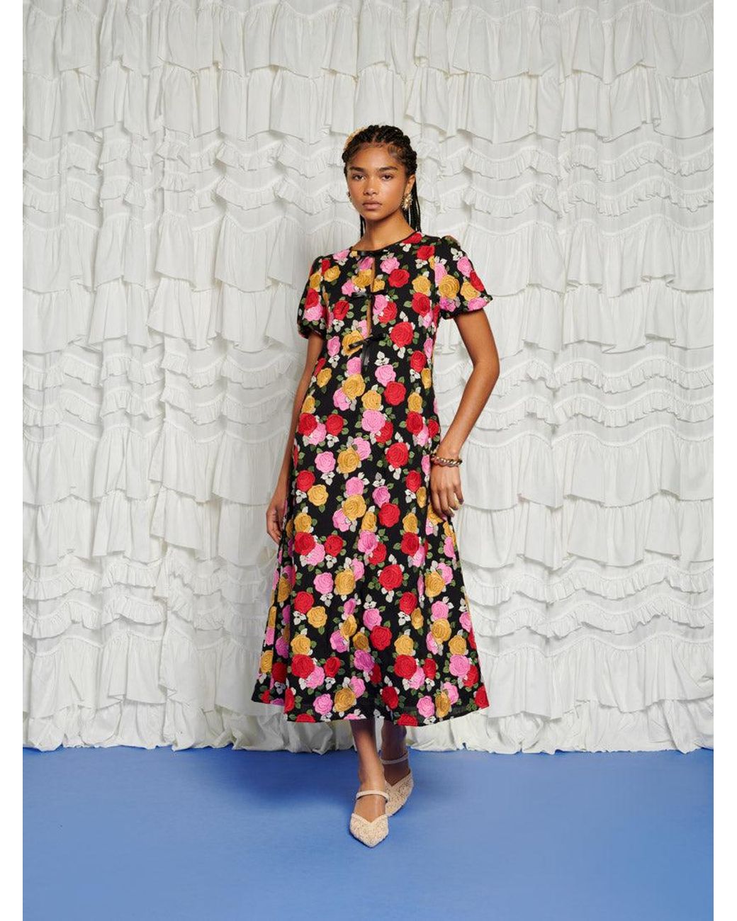 Sister Jane White Dream In Bloom Embroidery Midi Dress