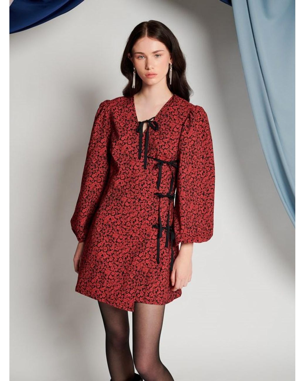 Sister Jane Red Ghospell Davina Wrap Mini Dress