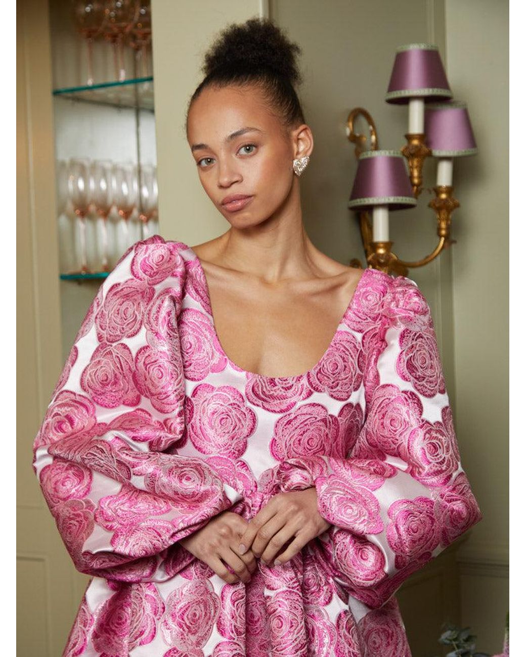 Sister Jane Rose Jacquard Mini Dress in Pink | Lyst