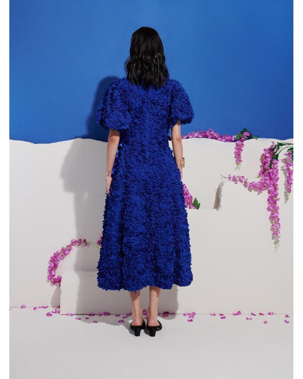 Sister Jane Blue Dream Indigo Bloom Midi Dress