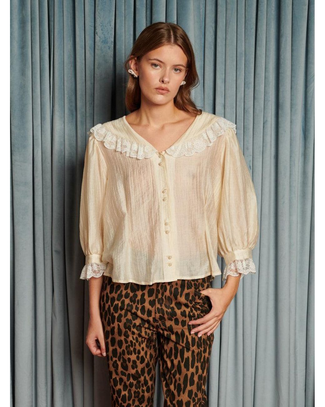 Sister Jane Gray Silken Collar Blouse