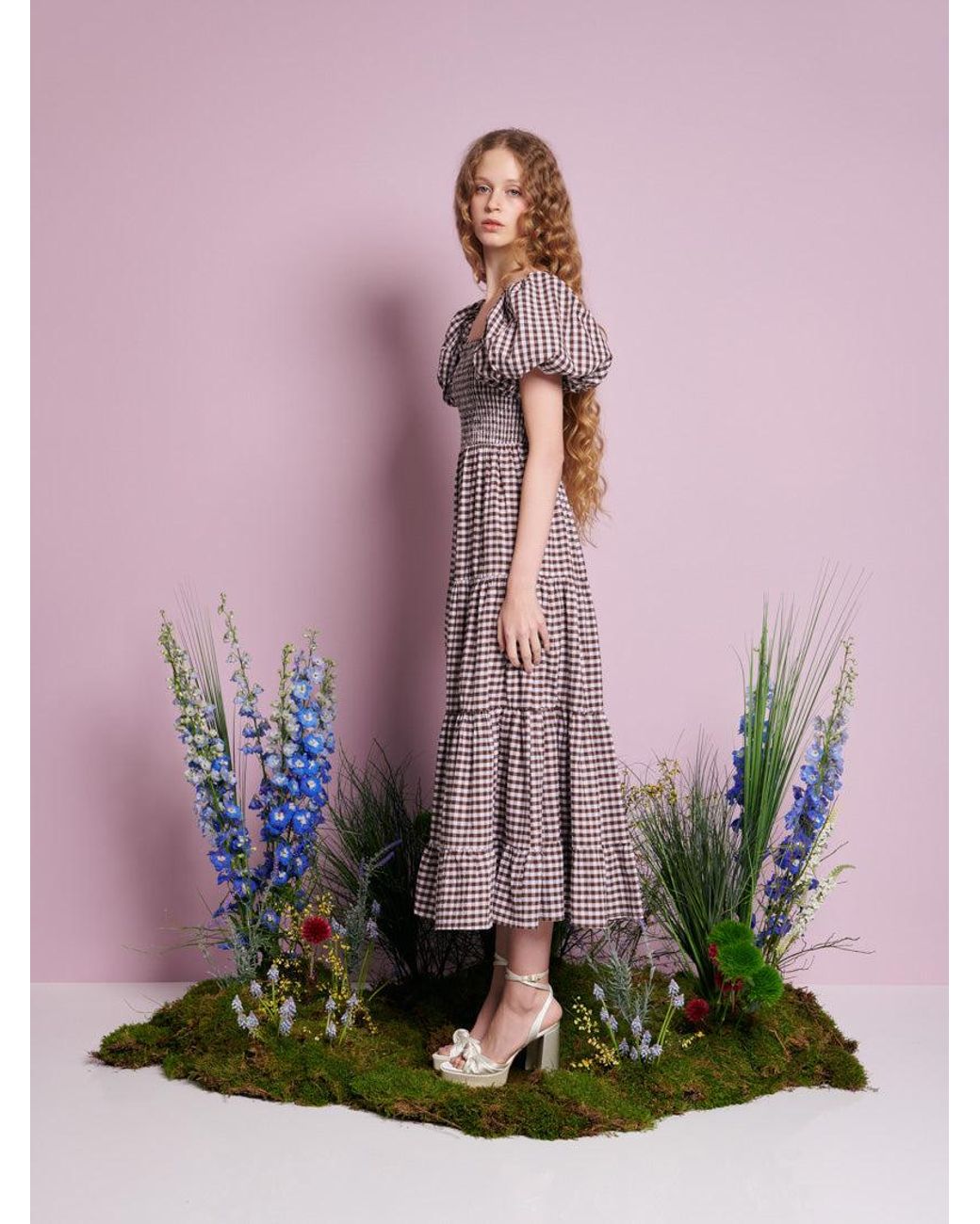 Sister Jane Pink Pollen Gingham Midi Dress