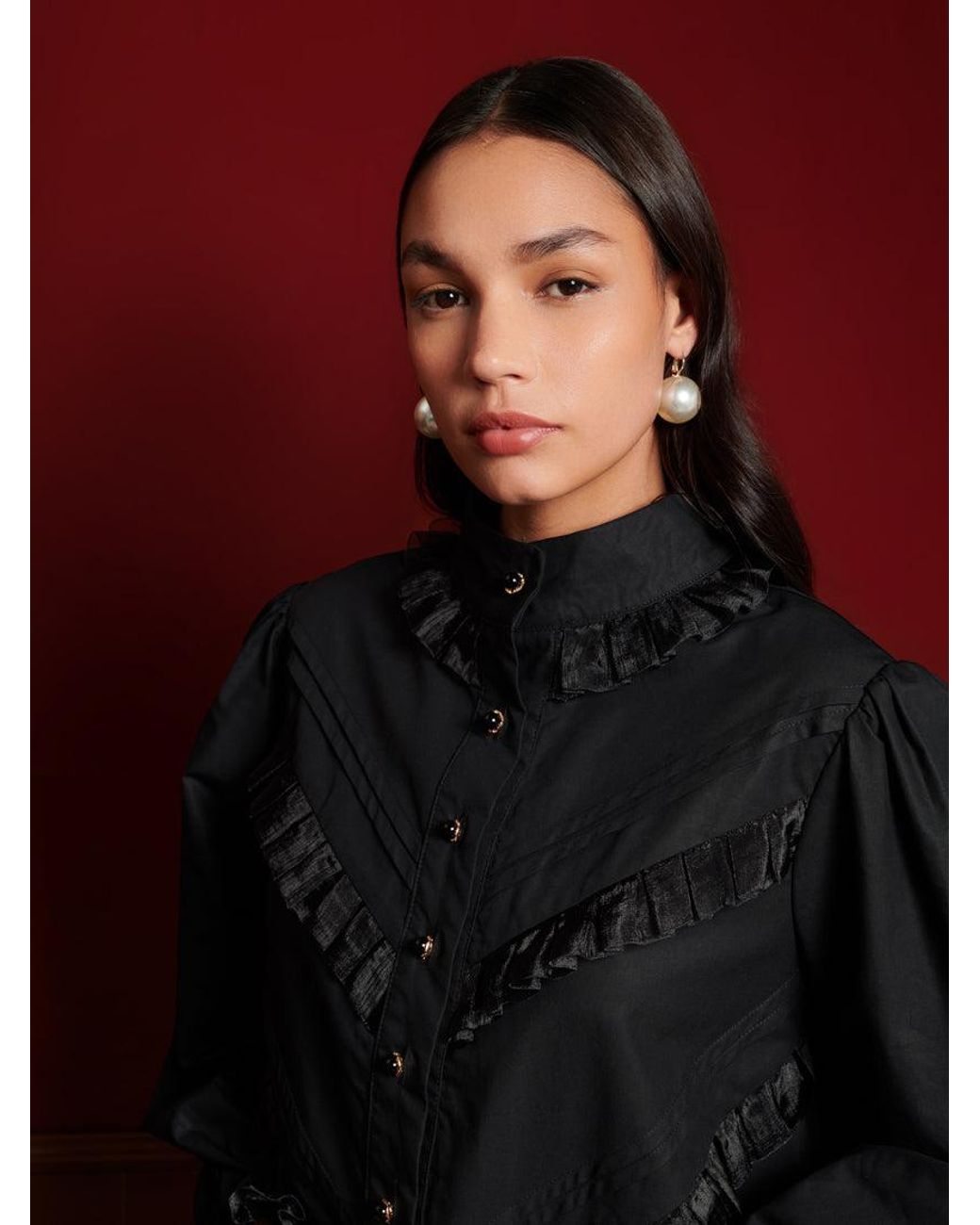 Sister Jane Red Dream Florence Ruffle Blouse