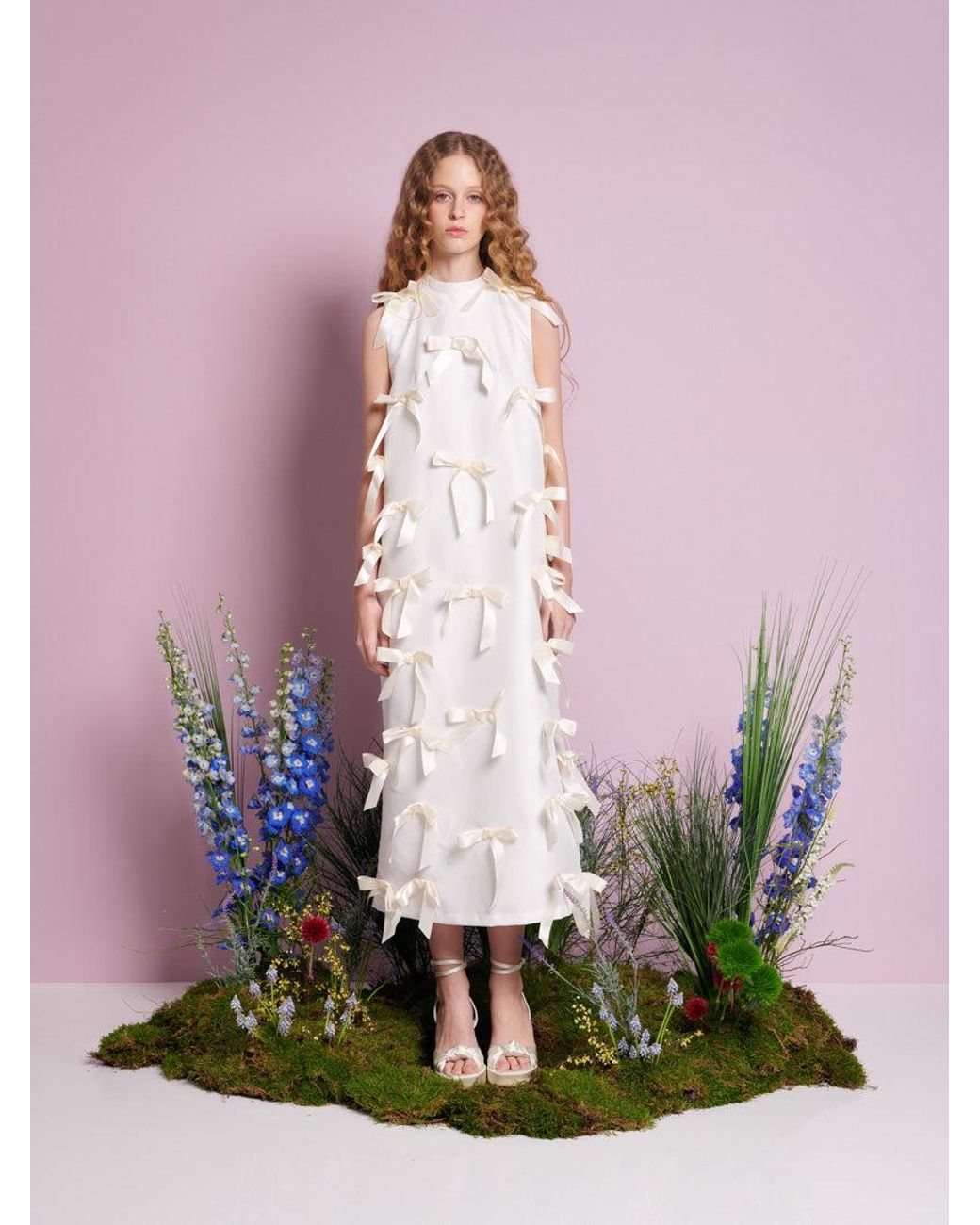 sister jane☆drop all over bow midi ワンピース【UK発】 Sister Jane Snowdrop Bow Midi Dress in Pink | Lyst