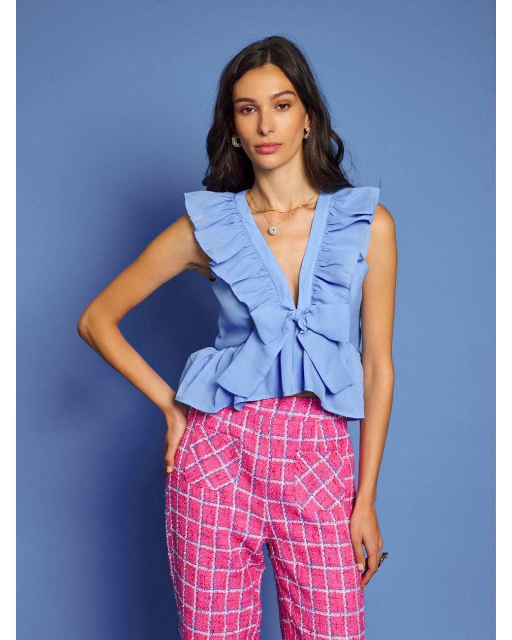 Sister Jane Blue Dream Dottie Bow Top