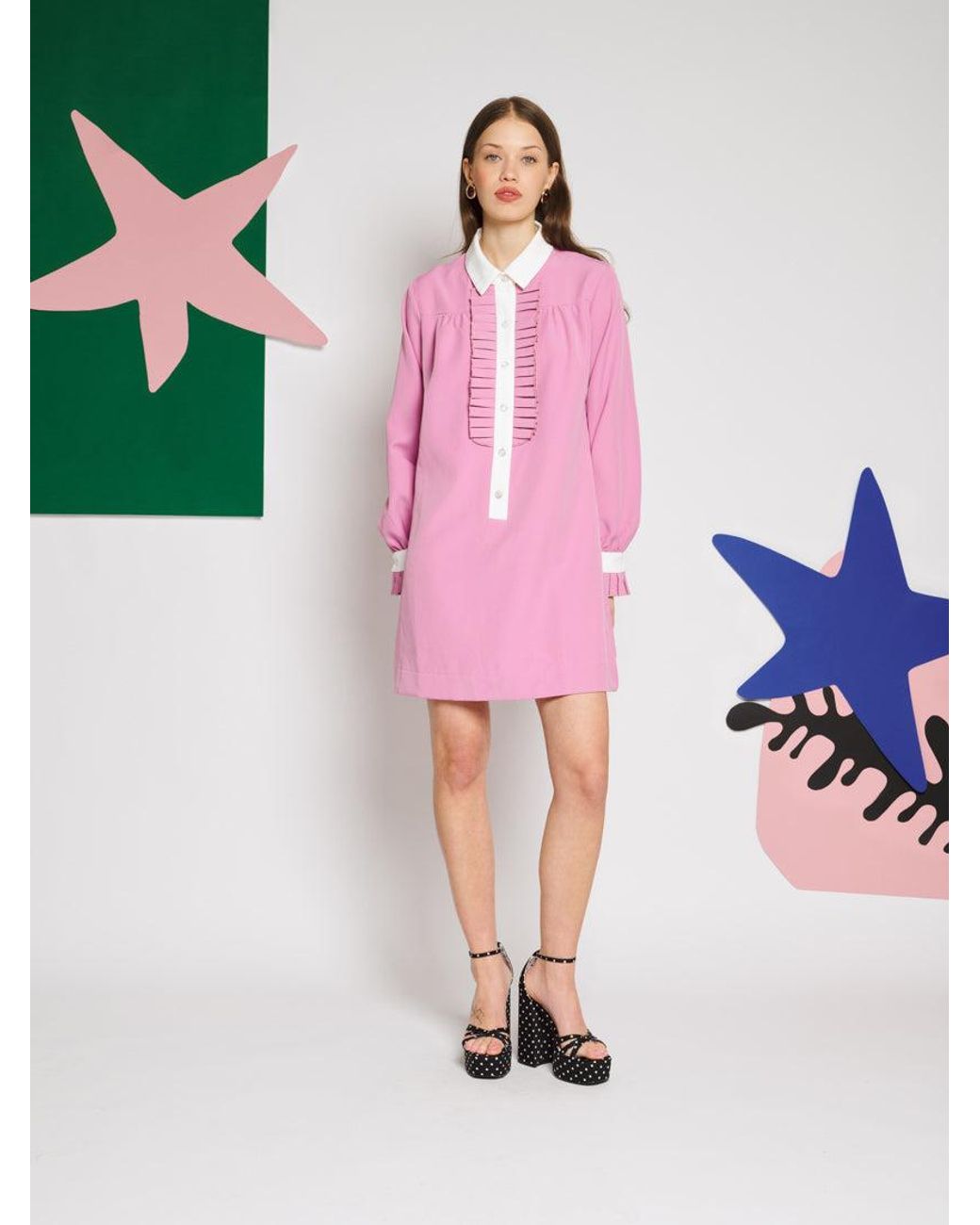 Sister Jane Pink Brigitte Contrast Mini Dress