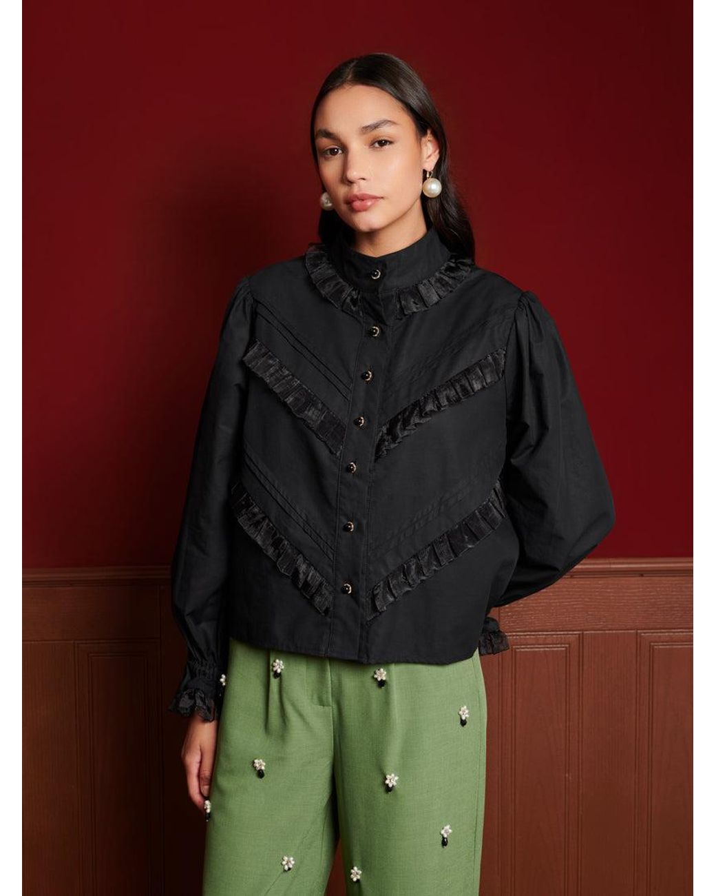 Sister Jane Red Dream Florence Ruffle Blouse
