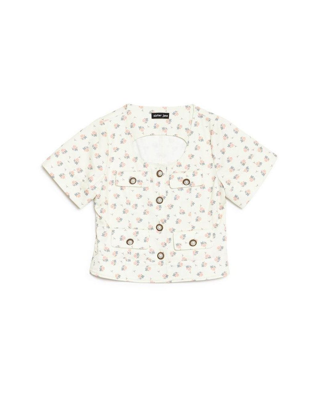 Sister Jane Natural Pêche Ditsy Denim Top