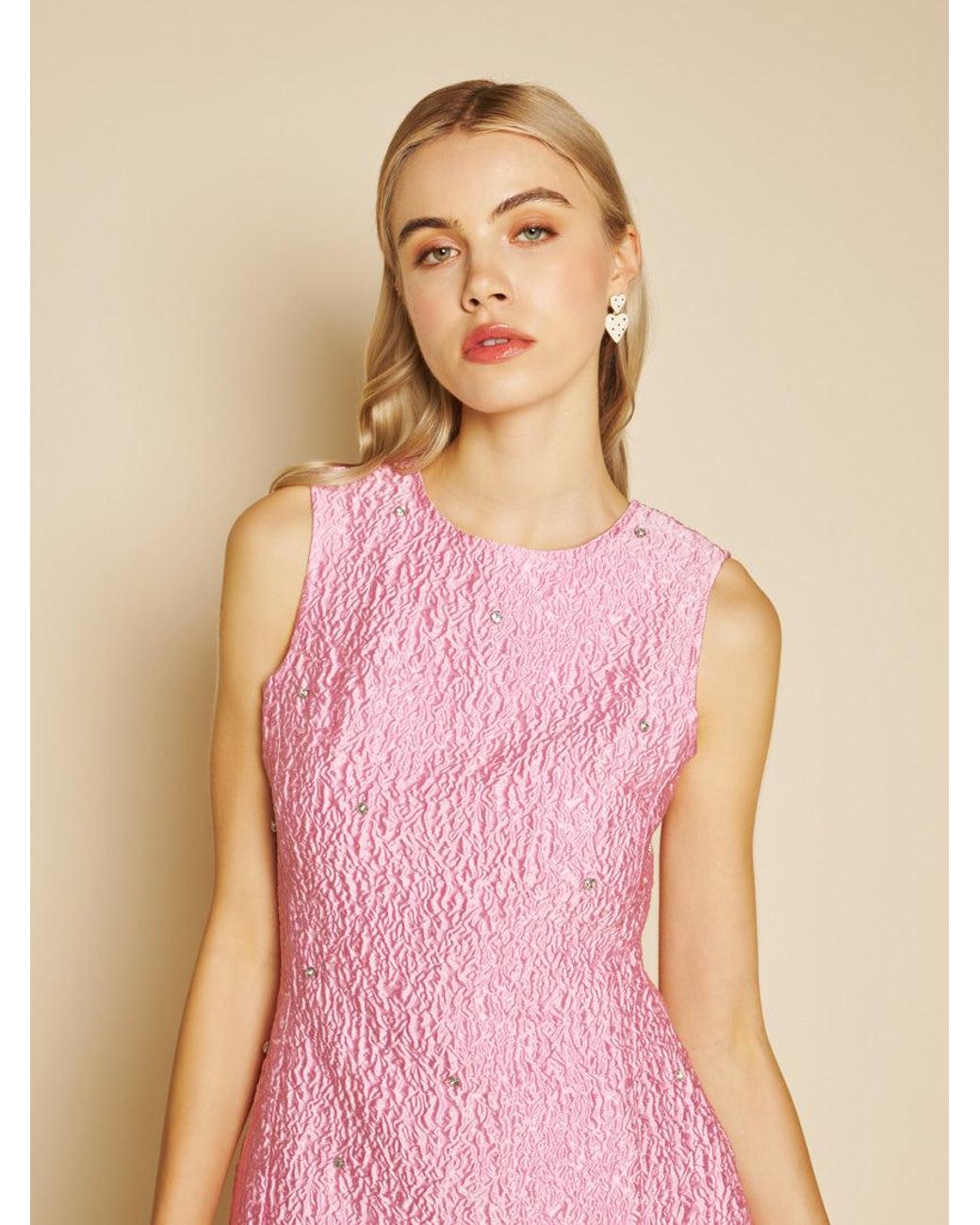 Sister Jane Pink Céleste Gem Jacquard Mini Dress