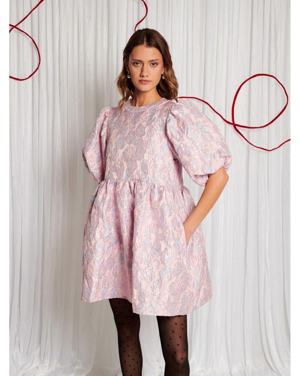 Sister Jane Dream Brambling Jacquard Mini Dress in Pink | Lyst UK