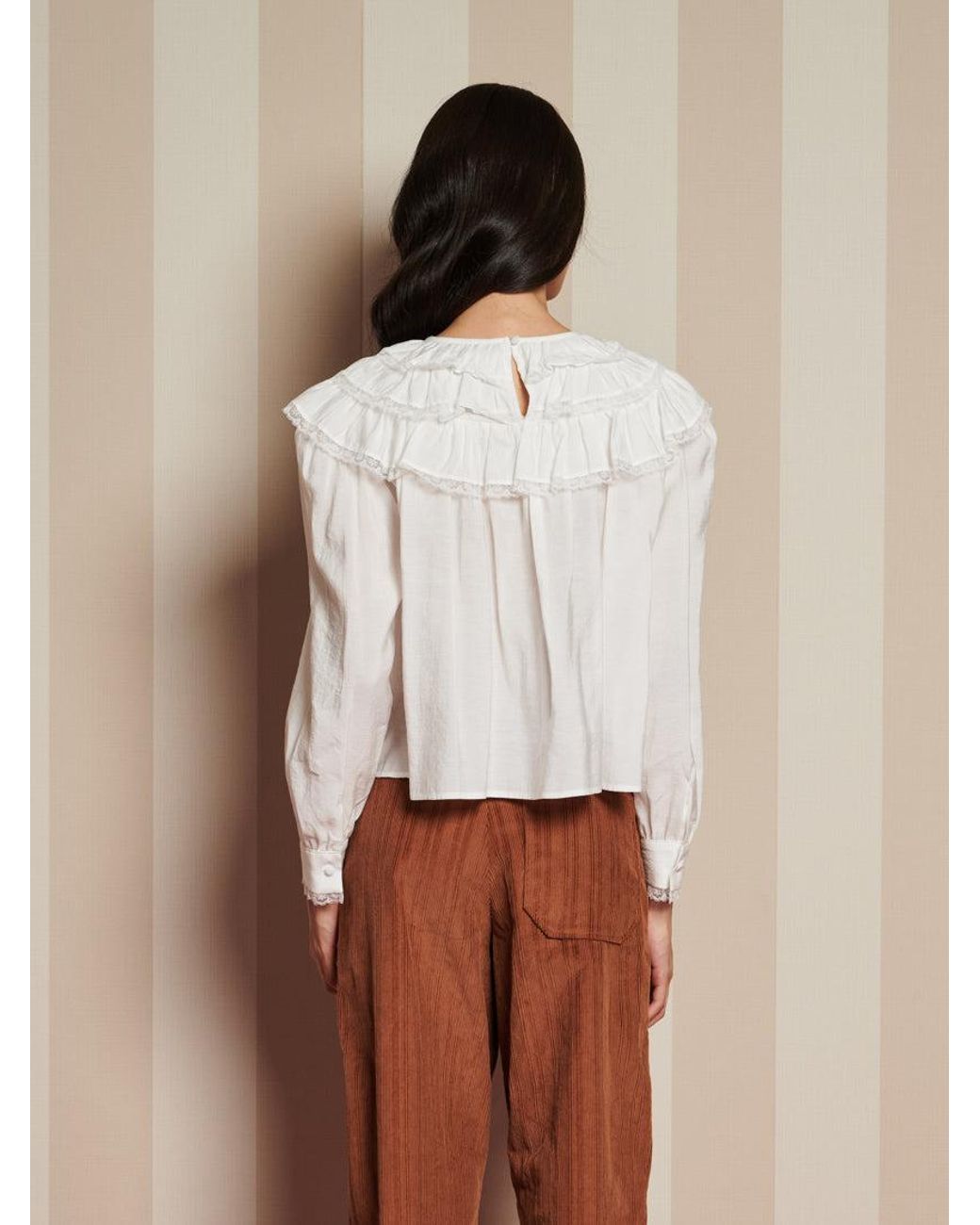 Sister Jane White Chamber Ruffle Top