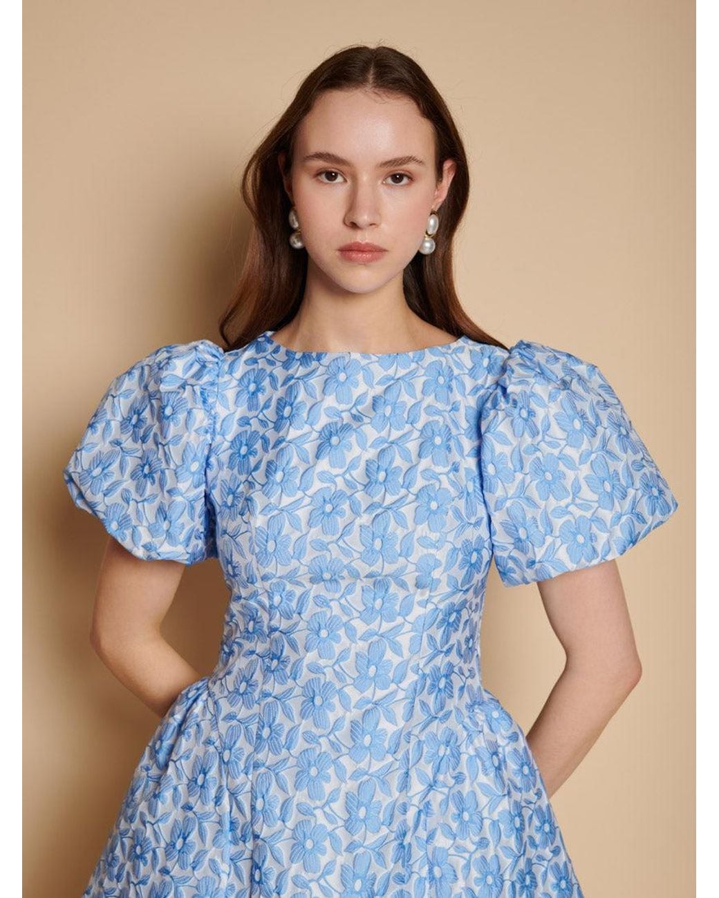 Sister Jane Blue Bilberry Jacquard Mini Dress