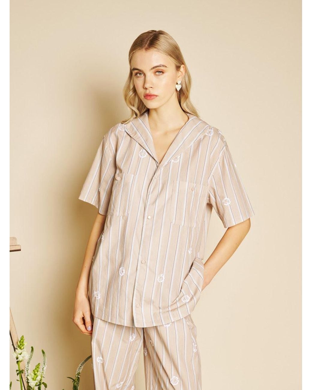 Sister Jane Natural Painter Stripe Shirt