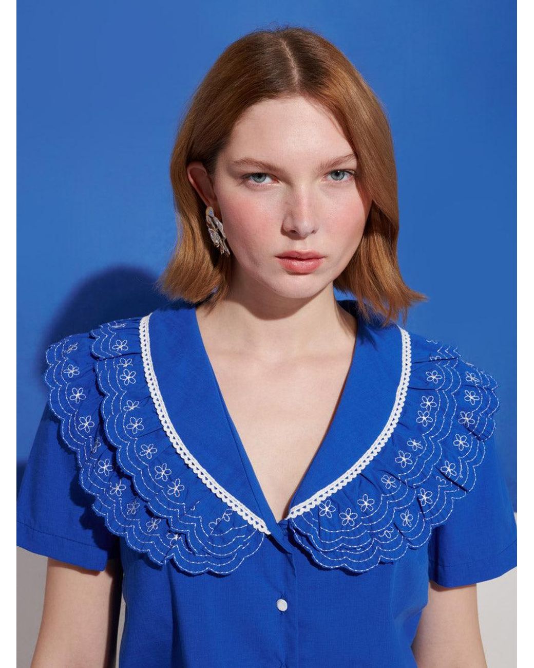 Sister Jane Blue Aegean Trim Blouse