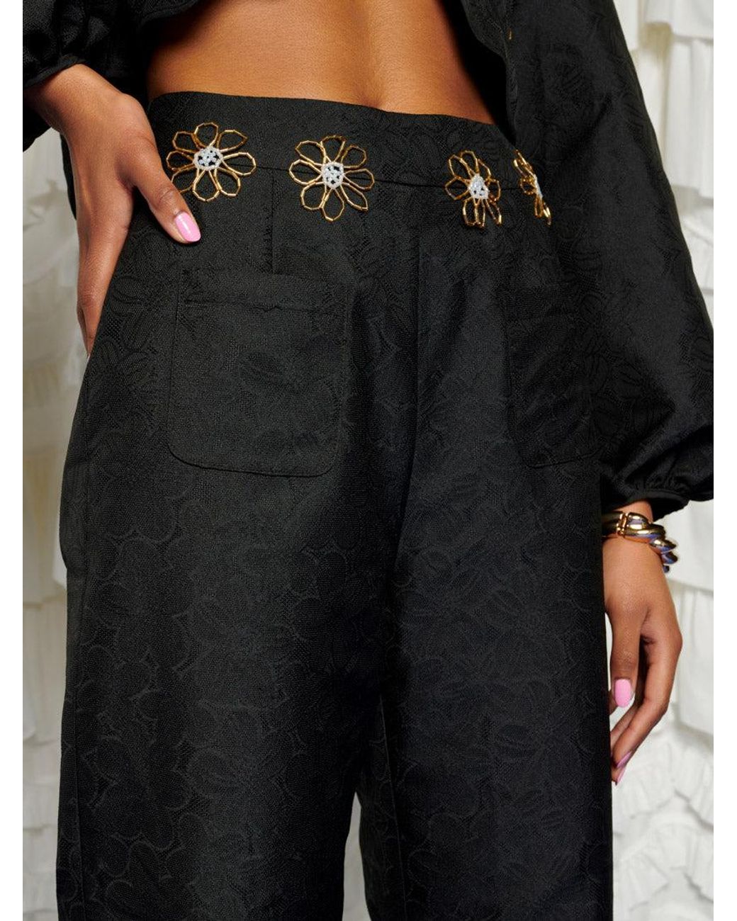 Sister Jane Black Dream Sol De Noche Beaded Trousers