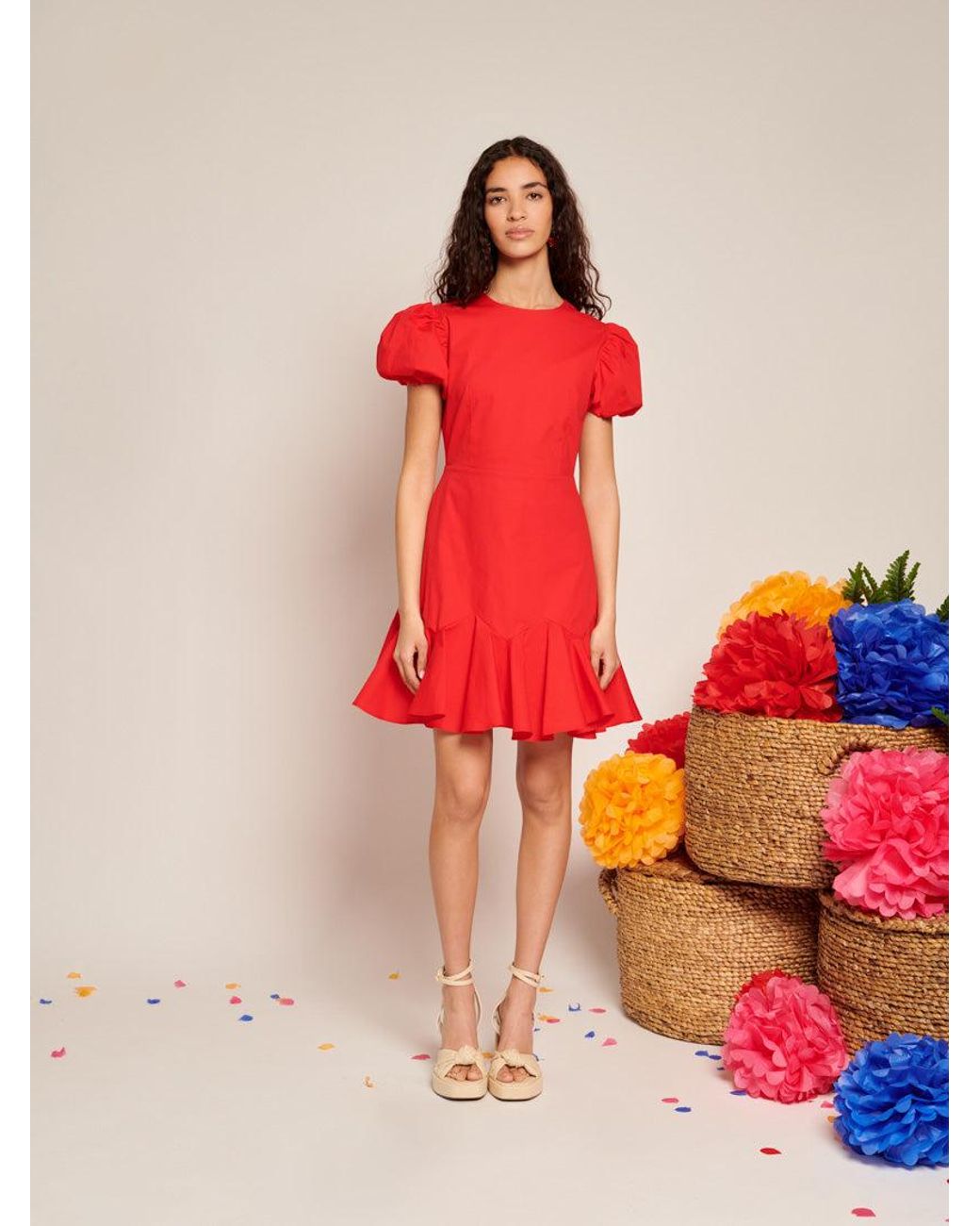 Sister Jane Red Pepper Ruffle Mini Dress