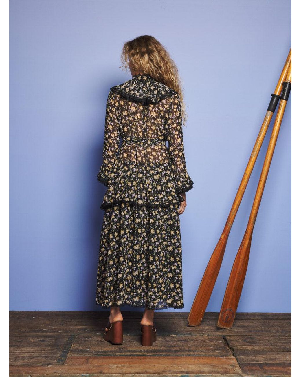 Sister Jane Blue Windswept Floral Maxi Dress