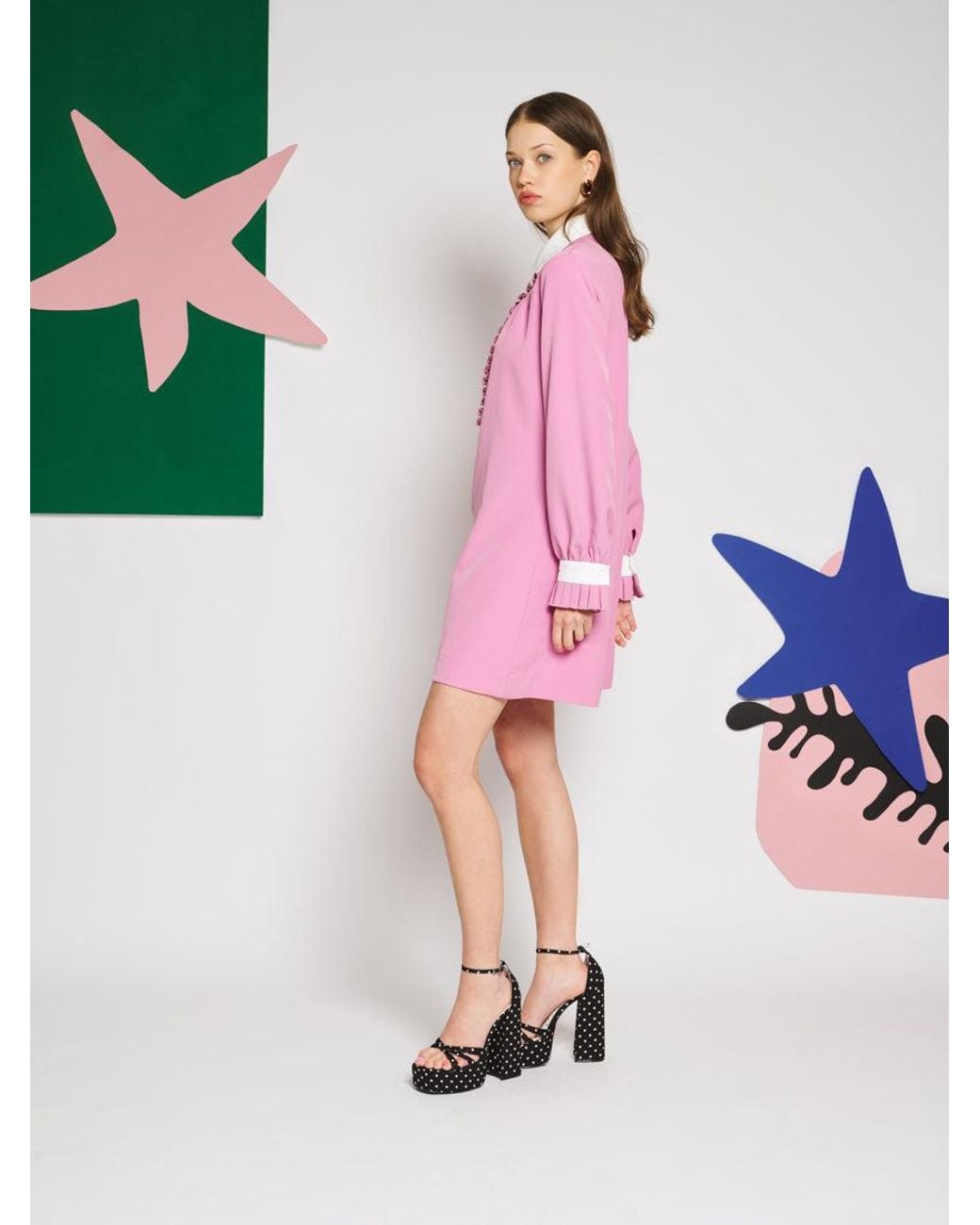 Sister Jane Pink Brigitte Contrast Mini Dress