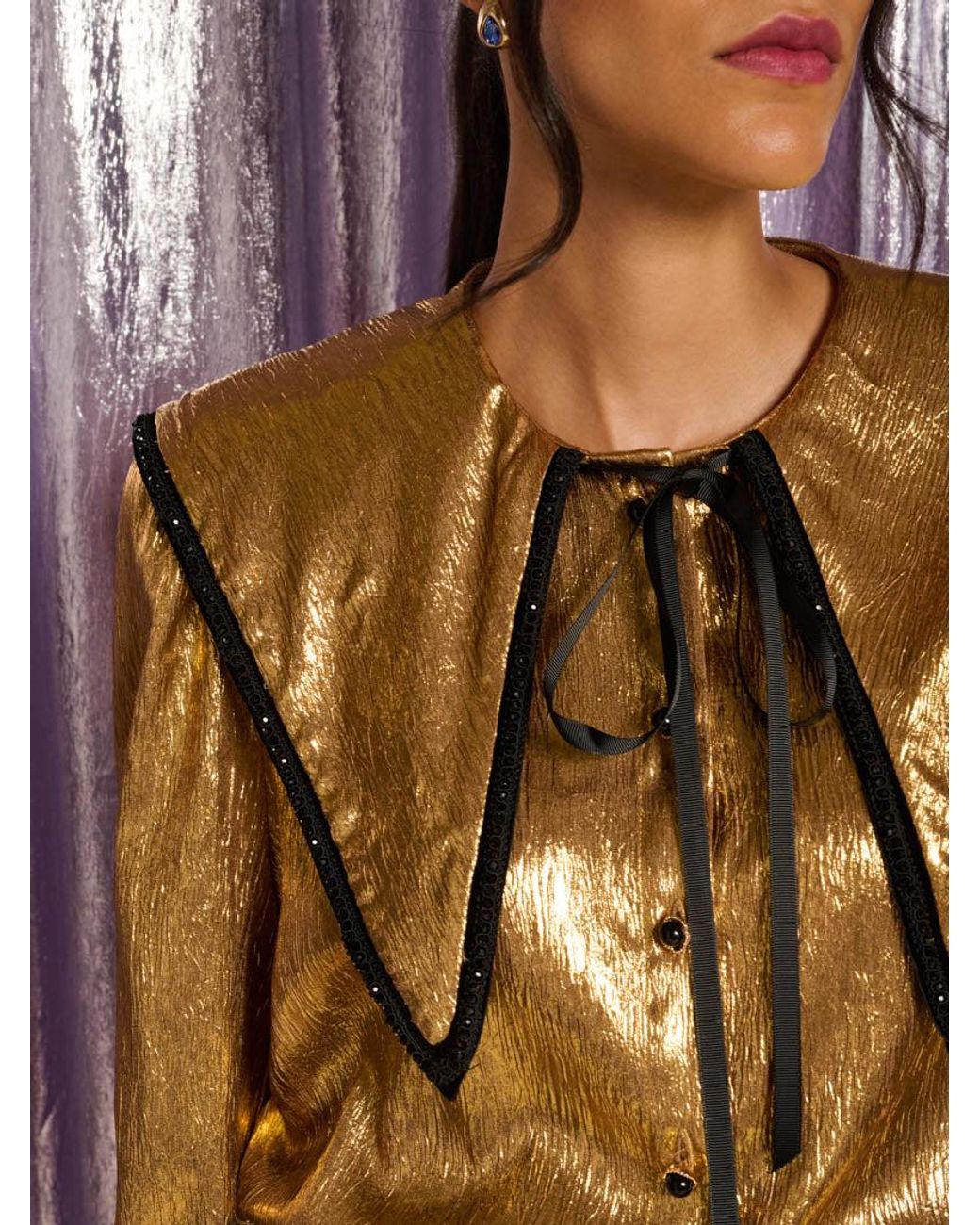 Sister Jane Purple Rendez-vous Lame Blouse