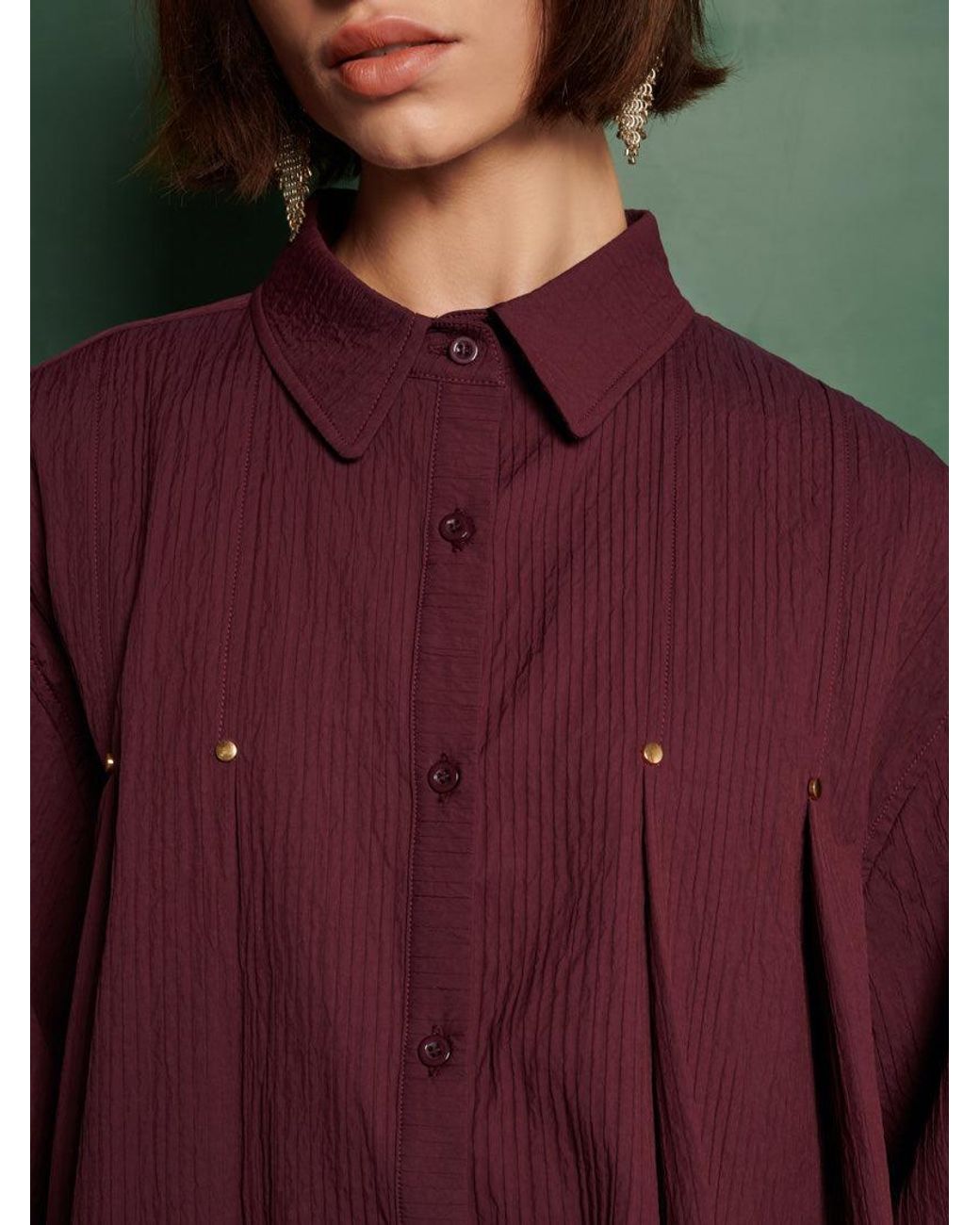 Sister Jane Green Ghospell Kiraz Pleated Shirt