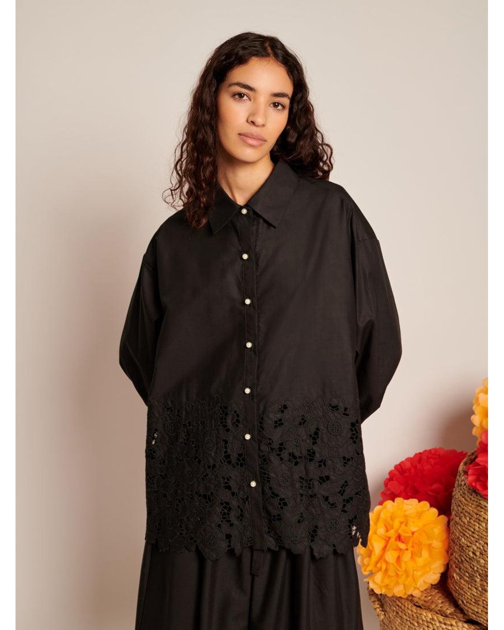 Sister Jane Black La Fiesta Embroidered Blouse