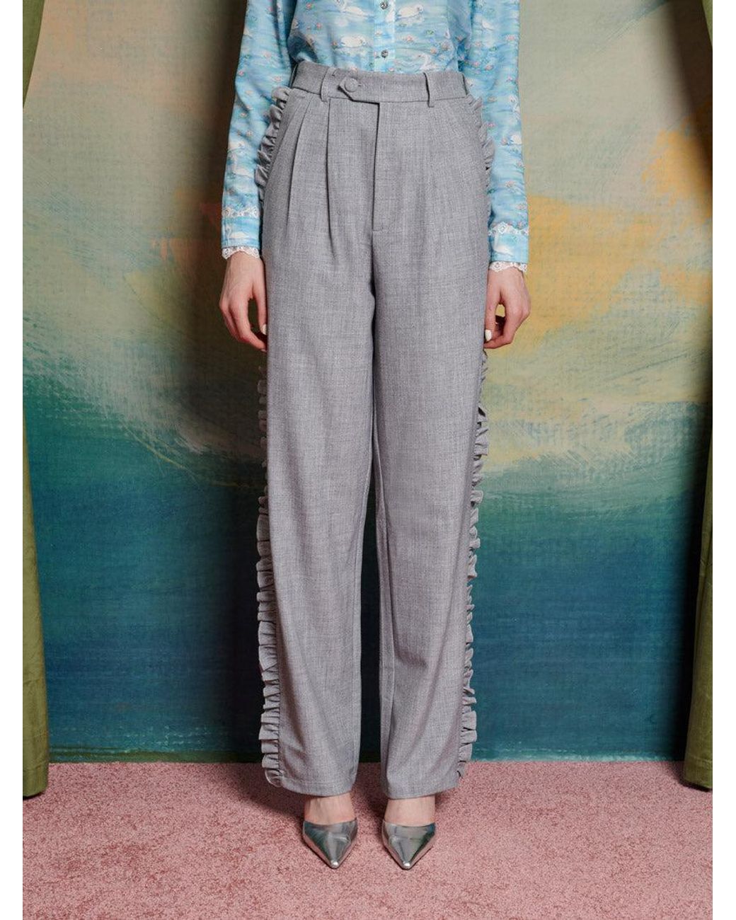 Sister Jane Green Heron Ruffle Trousers