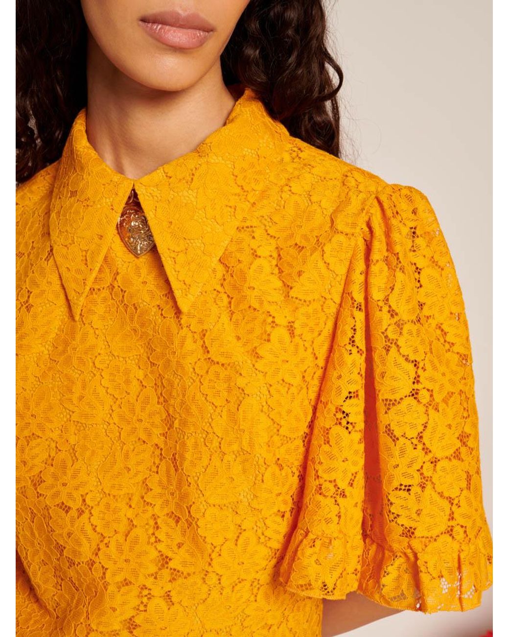 Sister Jane Orange Fuego Lace Mini Dress