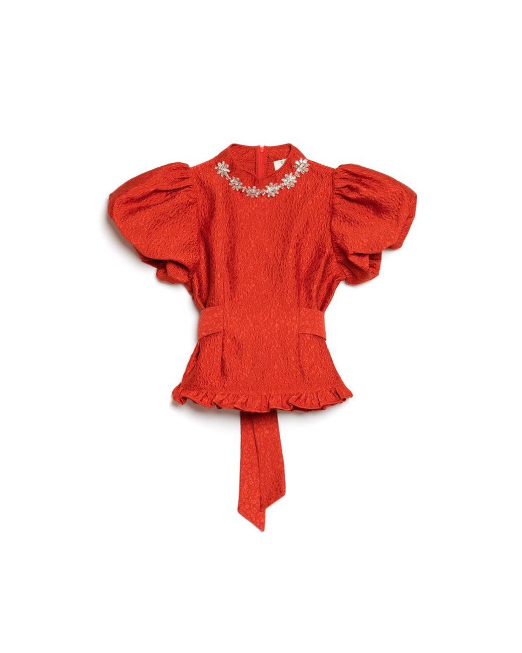 Sister Jane Red Dream Narrative Jacquard Top