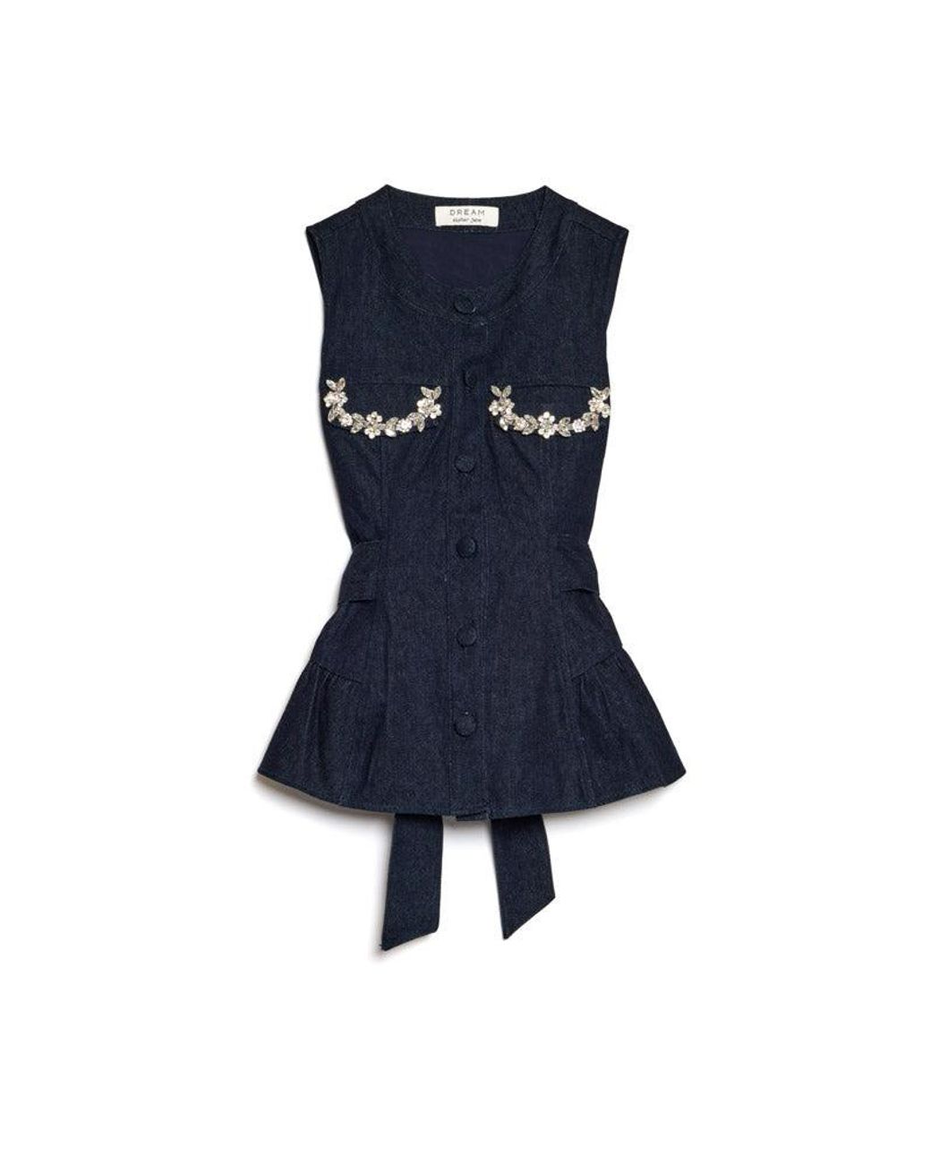 Sister Jane Blue Dream Brightside Denim Embellished Top