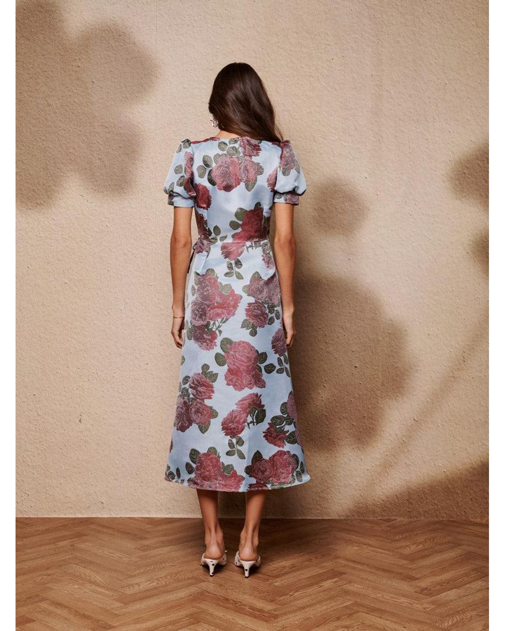 Sister Jane Brown Glowstate Jacquard Wrap Dress
