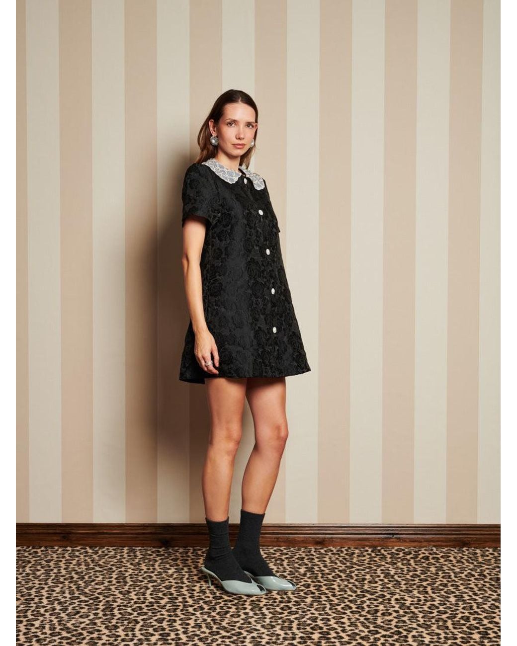 Sister Jane Black Dream Chandelier Jacquard Mini Dress