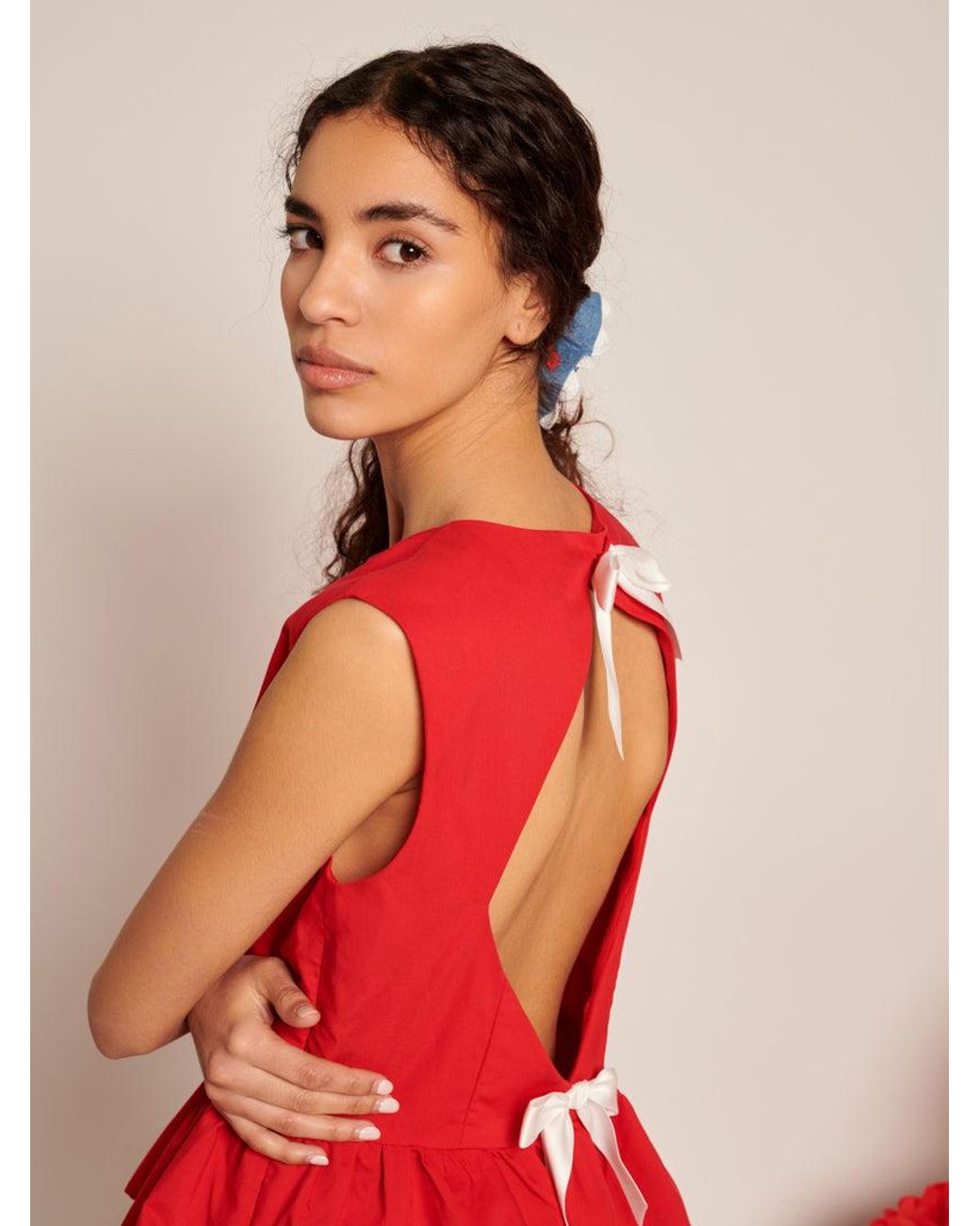 Sister Jane Red Carmen Open Back Top