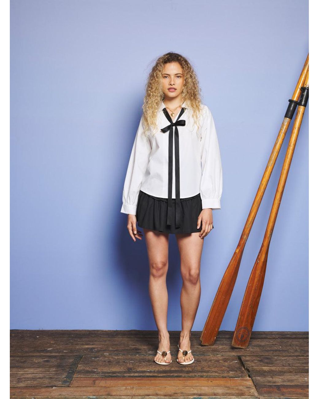 Sister Jane Blue Birdie Ruffle Mini Skirt