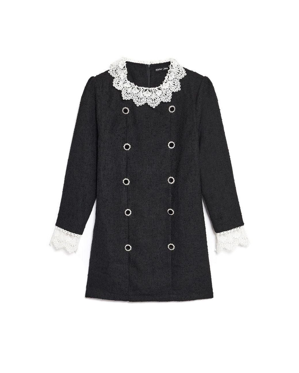 Sister Jane Blue Prince Boucle Mini Dress