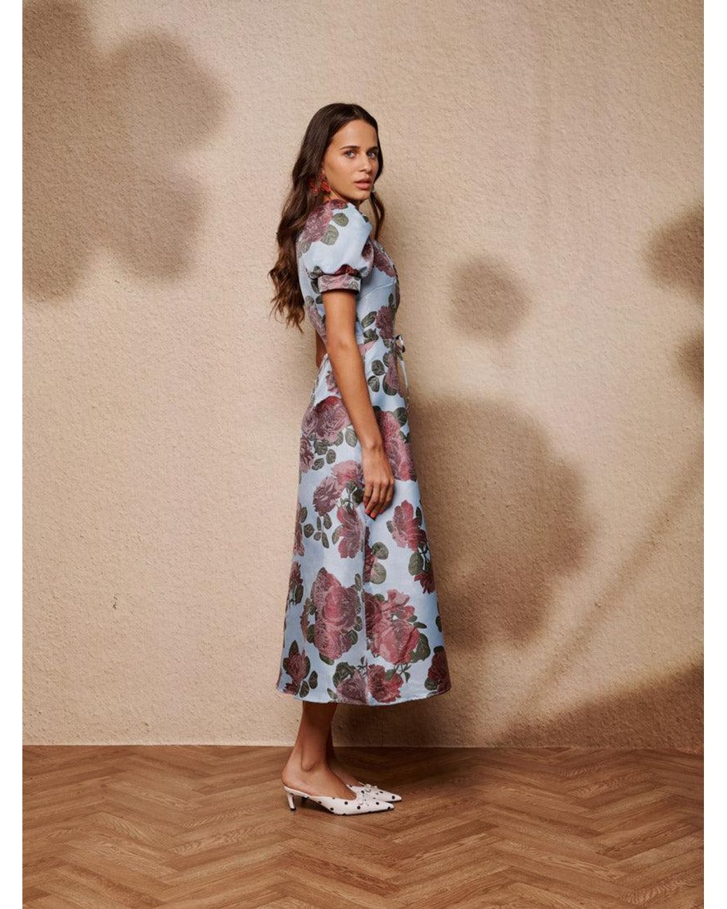 Sister Jane Brown Glowstate Jacquard Wrap Dress