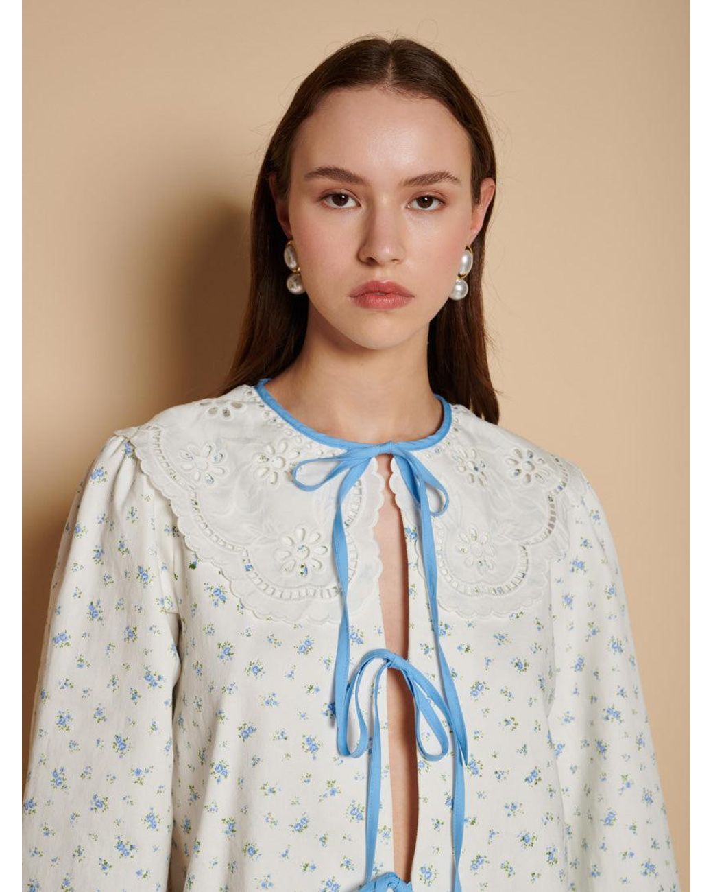 Sister Jane Blue Dalarna Ditsy Bow Top