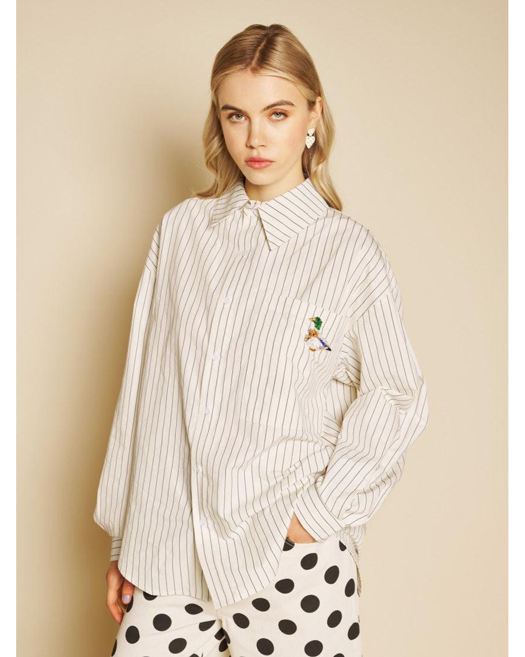 Sister Jane Natural Canard Oversized Shirt
