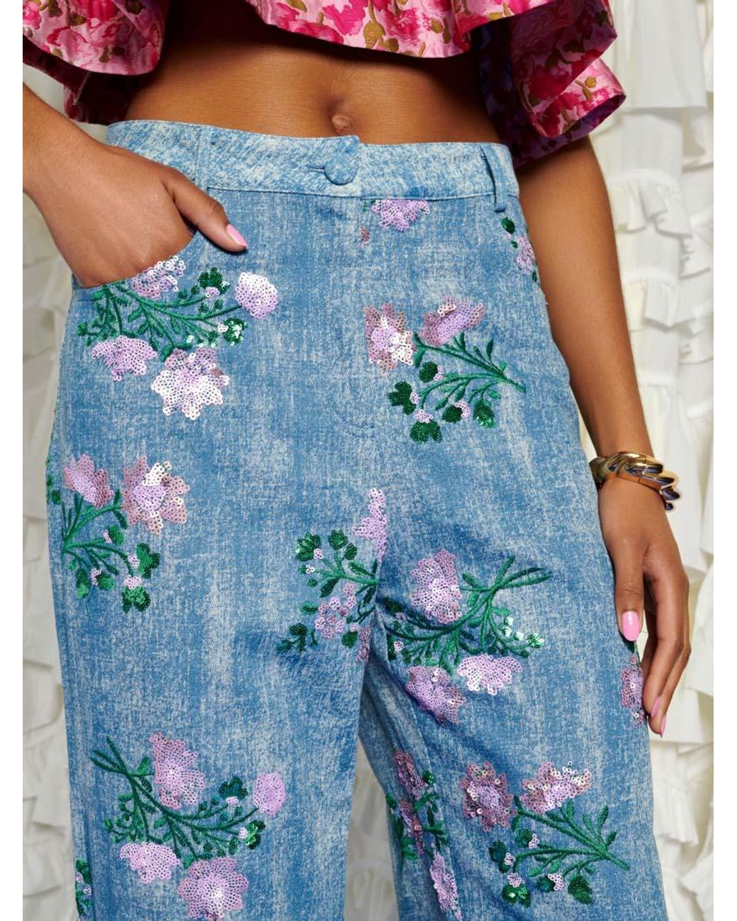 Sister Jane Blue Dream Azul Embellished Trousers