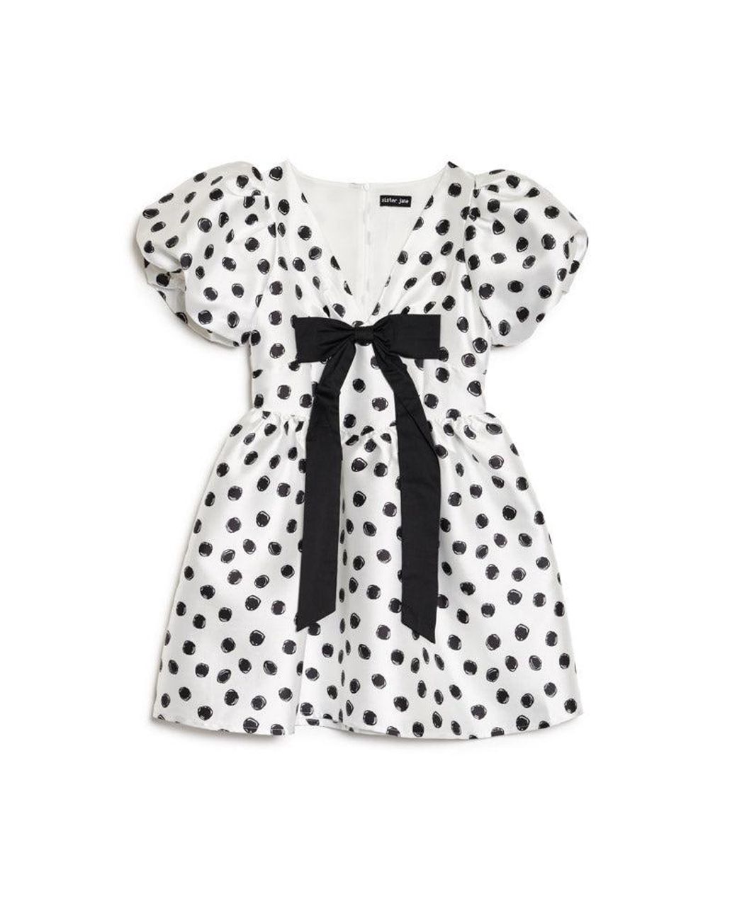 Sister Jane White Memories Spot Bow Mini Dress