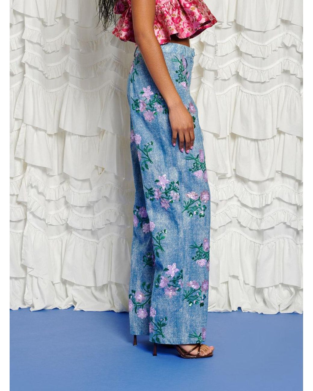 Sister Jane Blue Dream Azul Embellished Trousers